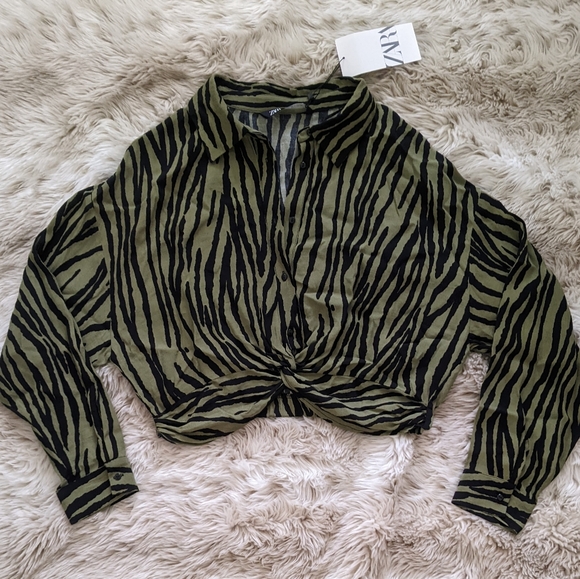 NWT Zara zebra print crop top - Picture 5 of 11